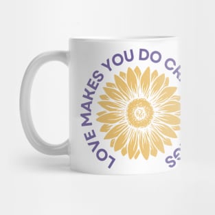 Love Makes You Do Crazy Things - Sunflower - Purple and Yellow Mug